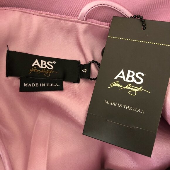 ABS Allen Schwartz Dress Tafetta Floral Ruffle Hem Sleeveless Purple Size 4 - Picture 3 of 7